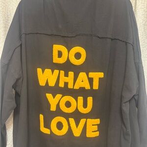 DAVI & DANI Oversized Black Jean Long Shirt “DO WHAT YOU LOVE”